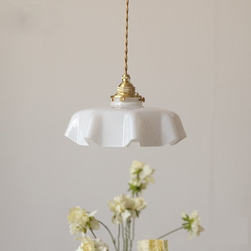 Elowen | Retro Draped Flower Glass Ceiling And Pendant Light | OpalDwell - OpalDwell