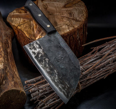 VantaForge Handcrafted Chef Knife With Hardened Carbon Steel Edge - OpalDwell
