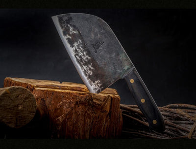 VantaForge Handcrafted Chef Knife With Hardened Carbon Steel Edge - OpalDwell