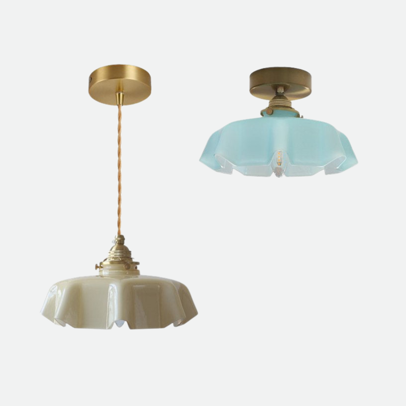 Elowen | Retro Draped Flower Glass Ceiling And Pendant Light | OpalDwell - OpalDwell
