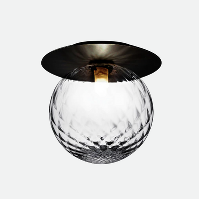 Globe Ceiling Light With Metal Plate | OpalDwell - OpalDwell
