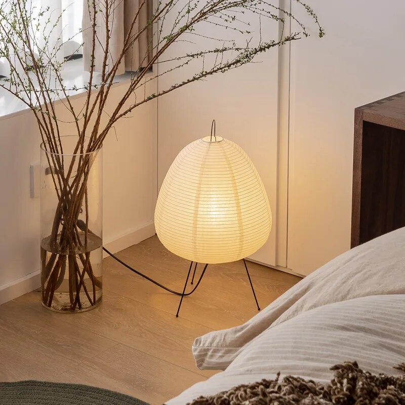 Lumisora Rice Paper Lamp with Soft Ambient LED Glow - OpalDwell