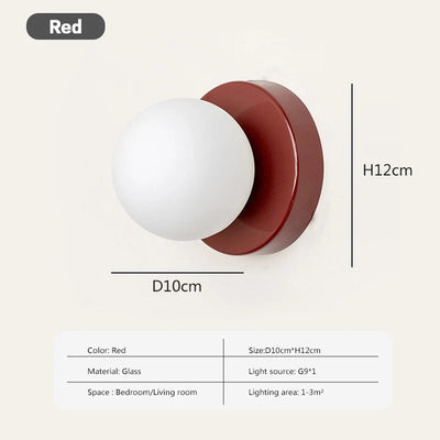 LumoVela Slim Glass Orb Wall Light Nordic LED Sconce - OpalDwell