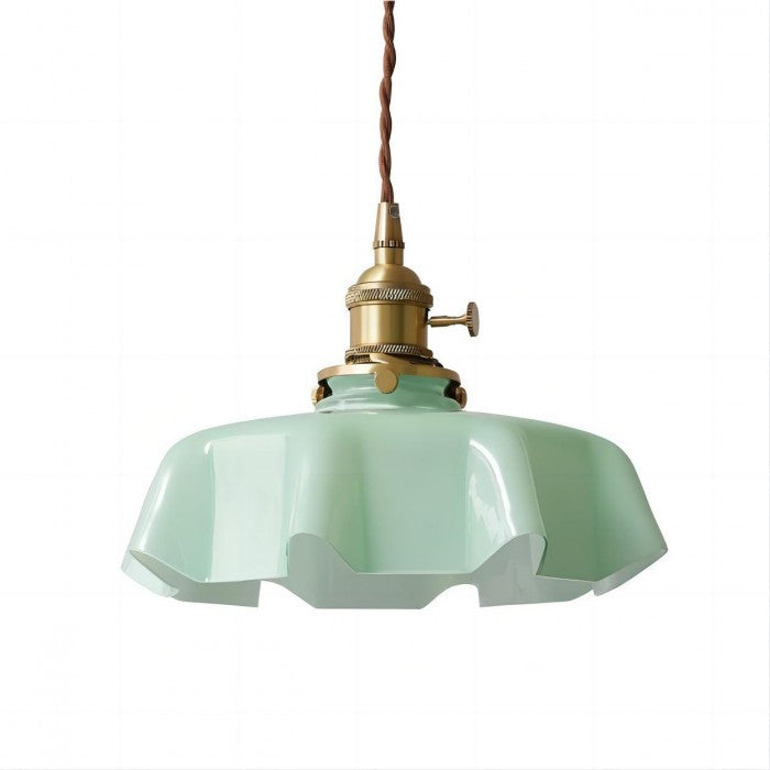 Elora Cream Floral Glass Pendant Light For Living & Dining OpalDwell