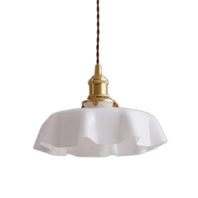 Elora Cream Floral Glass Pendant Light For Living & Dining OpalDwell