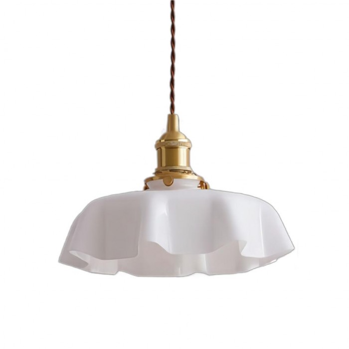 Elora Cream Floral Glass Pendant Light For Living & Dining OpalDwell