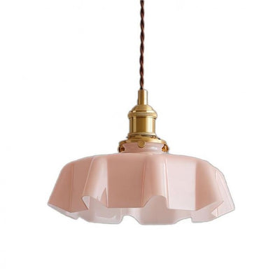 Elora Cream Floral Glass Pendant Light For Living & Dining OpalDwell