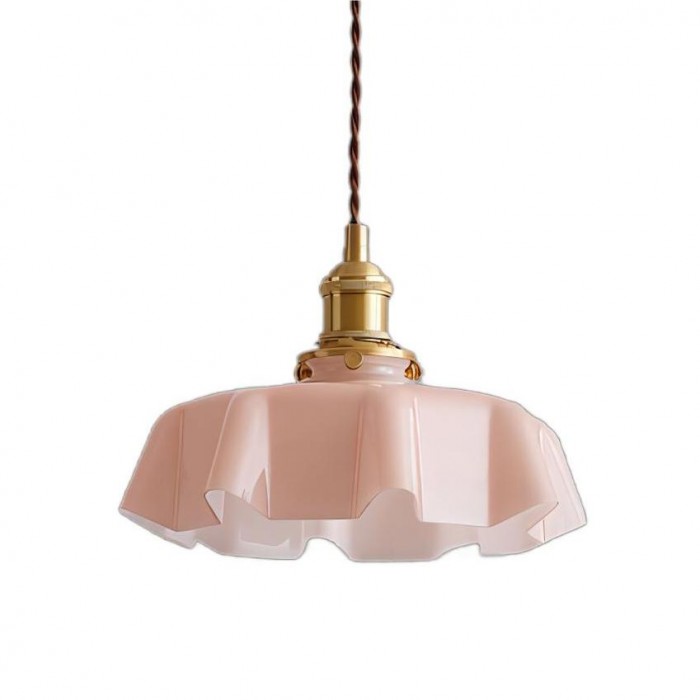 Elora Cream Floral Glass Pendant Light For Living & Dining OpalDwell