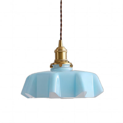 Elora Cream Floral Glass Pendant Light For Living & Dining OpalDwell