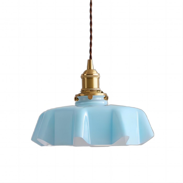 Elora Cream Floral Glass Pendant Light For Living & Dining OpalDwell