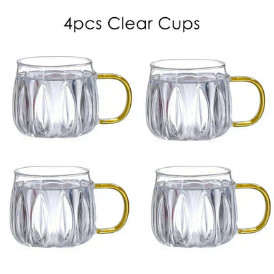 Glass Pitcher Set With Stainless Lid And Cups For Hot Or Cold Drinks - OpalDwell
