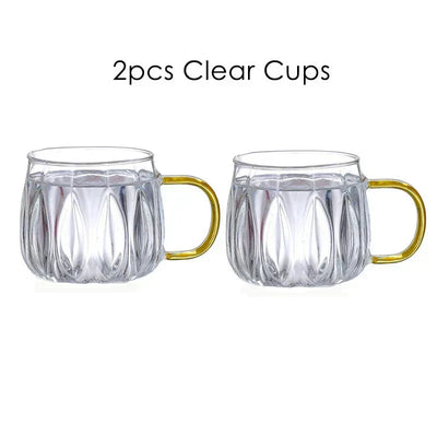 Glass Pitcher Set With Stainless Lid And Cups For Hot Or Cold Drinks - OpalDwell