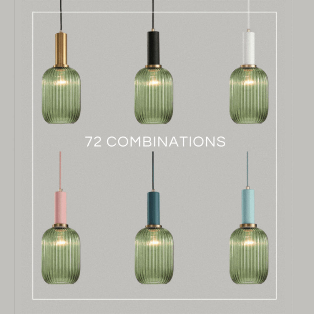 Nordic Fluted Glass Pendant Lamp for Modern Interiors OpalDwell