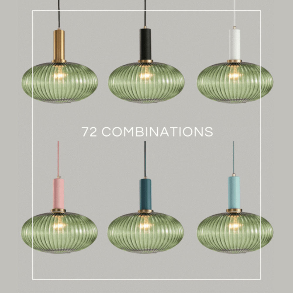 Nordic Fluted Glass Pendant Lamp for Modern Interiors OpalDwell