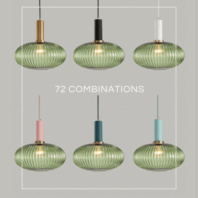 Nordic Fluted Glass Pendant Lamp for Modern Interiors OpalDwell