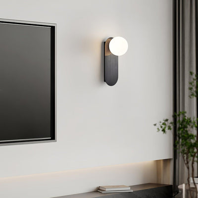 Aurel Flat Base Globe Sconce Modern Round Light Fixture - OpalDwell