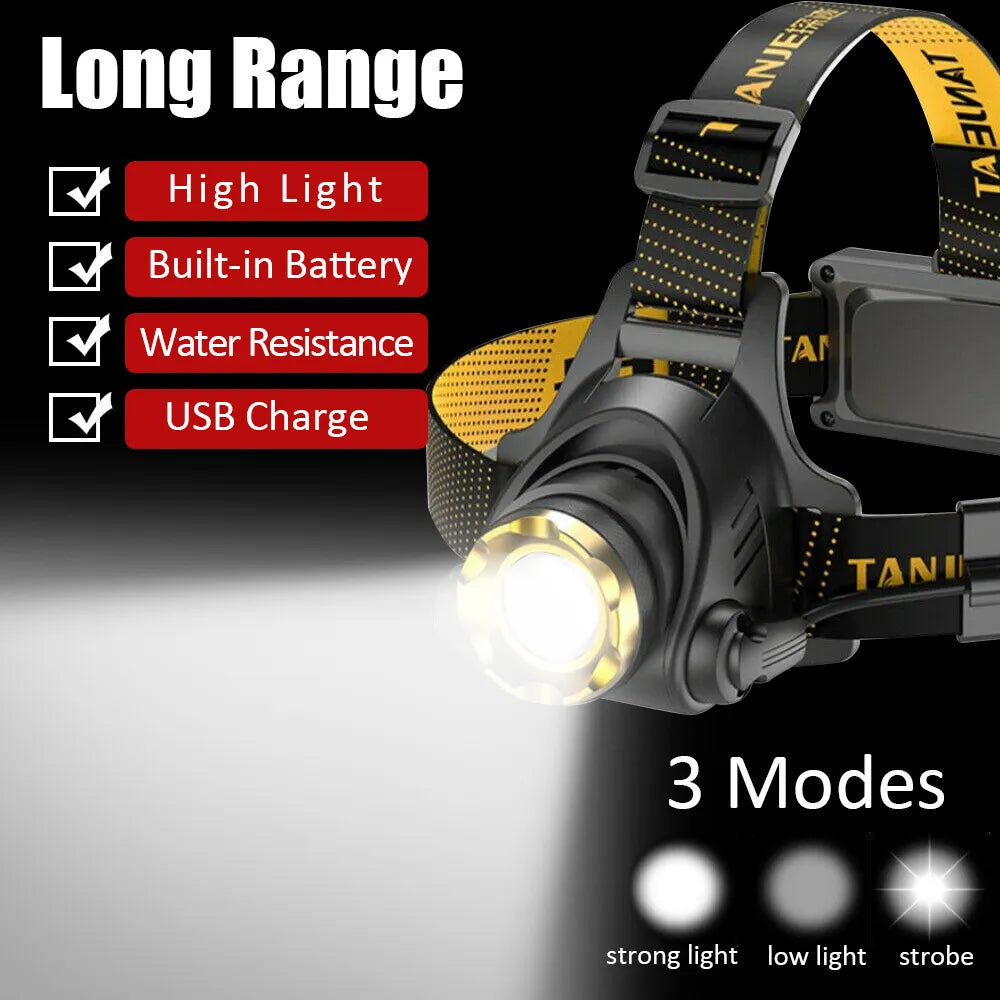 ApexVolt Pro Headlamp 990000LM Rechargeable Tactical Light - OpalDwell