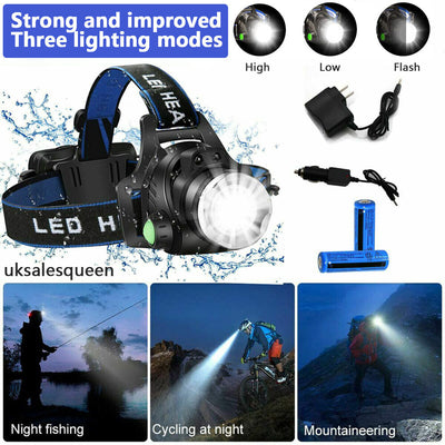 NovaPeak 990000LM Rechargeable LED Zoom Headlamp Tactical - OpalDwell