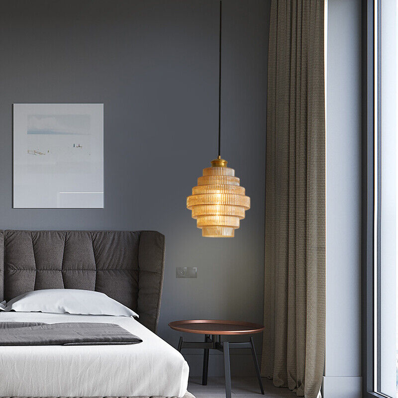 Elara Glass and Brass Bottle Pendant Lamp with Vintage Glow - OpalDwell
