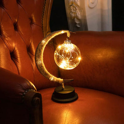 AsteriGlow Glass Moon Lamp Warm Ambient Moonlight Glow - OpalDwell