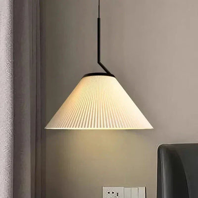 Caelara Soft Pleated Ceiling Pendant Light In Cream - OpalDwell