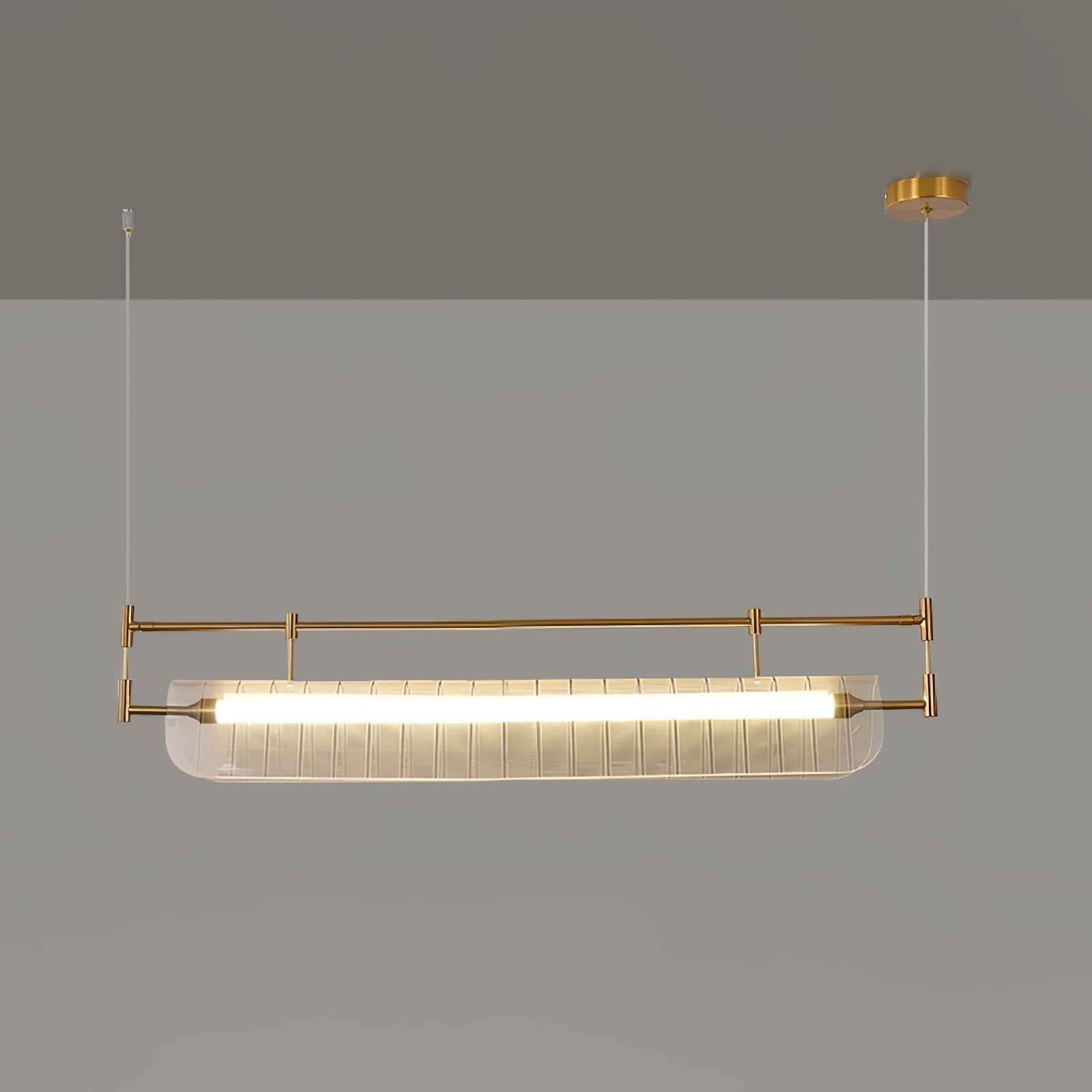 NovaLine Linear Strip Chandelier in Modern Metal Finish - OpalDwell