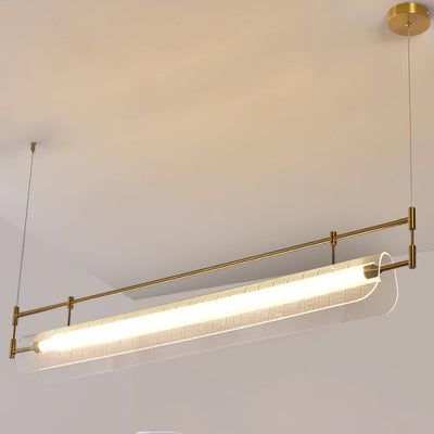 NovaLine Linear Strip Chandelier in Modern Metal Finish - OpalDwell