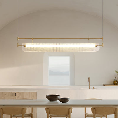 NovaLine Linear Strip Chandelier in Modern Metal Finish - OpalDwell