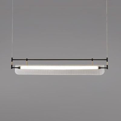 NovaLine Linear Strip Chandelier in Modern Metal Finish - OpalDwell