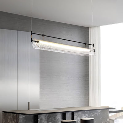 NovaLine Linear Strip Chandelier in Modern Metal Finish - OpalDwell