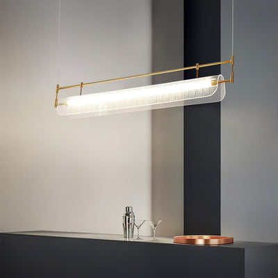 NovaLine Linear Strip Chandelier in Modern Metal Finish - OpalDwell