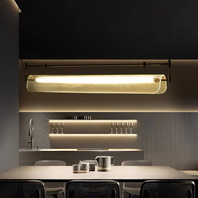 NovaLine Linear Strip Chandelier in Modern Metal Finish - OpalDwell