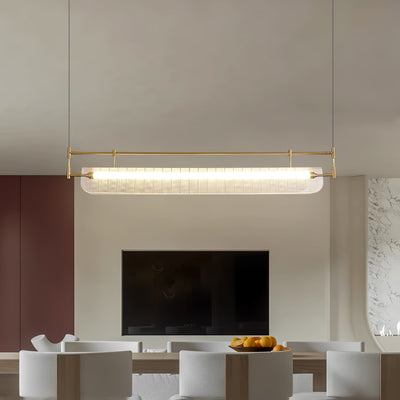 NovaLine Linear Strip Chandelier in Modern Metal Finish - OpalDwell