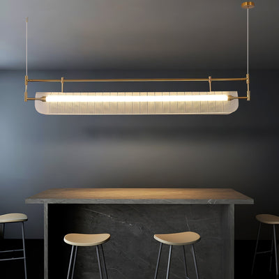 NovaLine Linear Strip Chandelier in Modern Metal Finish - OpalDwell