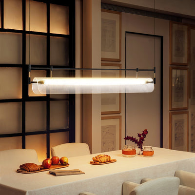NovaLine Linear Strip Chandelier in Modern Metal Finish - OpalDwell