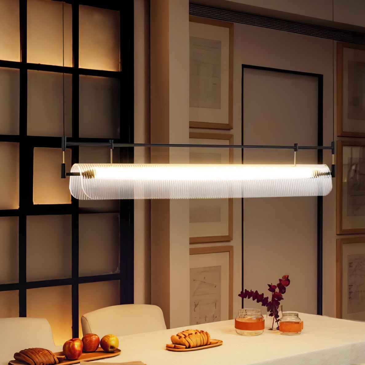 NovaLine Linear Strip Chandelier in Modern Metal Finish - OpalDwell