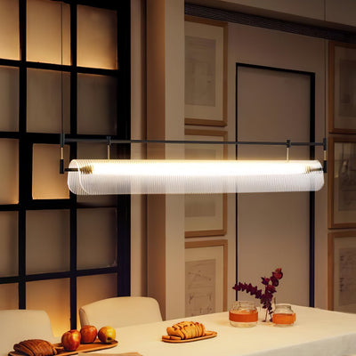 NovaLine Linear Strip Chandelier in Modern Metal Finish - OpalDwell