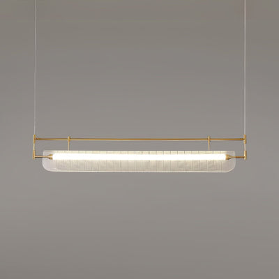 NovaLine Linear Strip Chandelier in Modern Metal Finish - OpalDwell