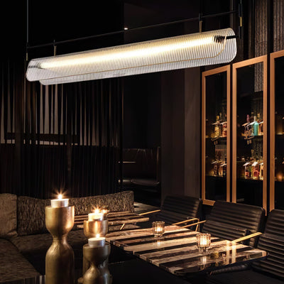 NovaLine Linear Strip Chandelier in Modern Metal Finish - OpalDwell
