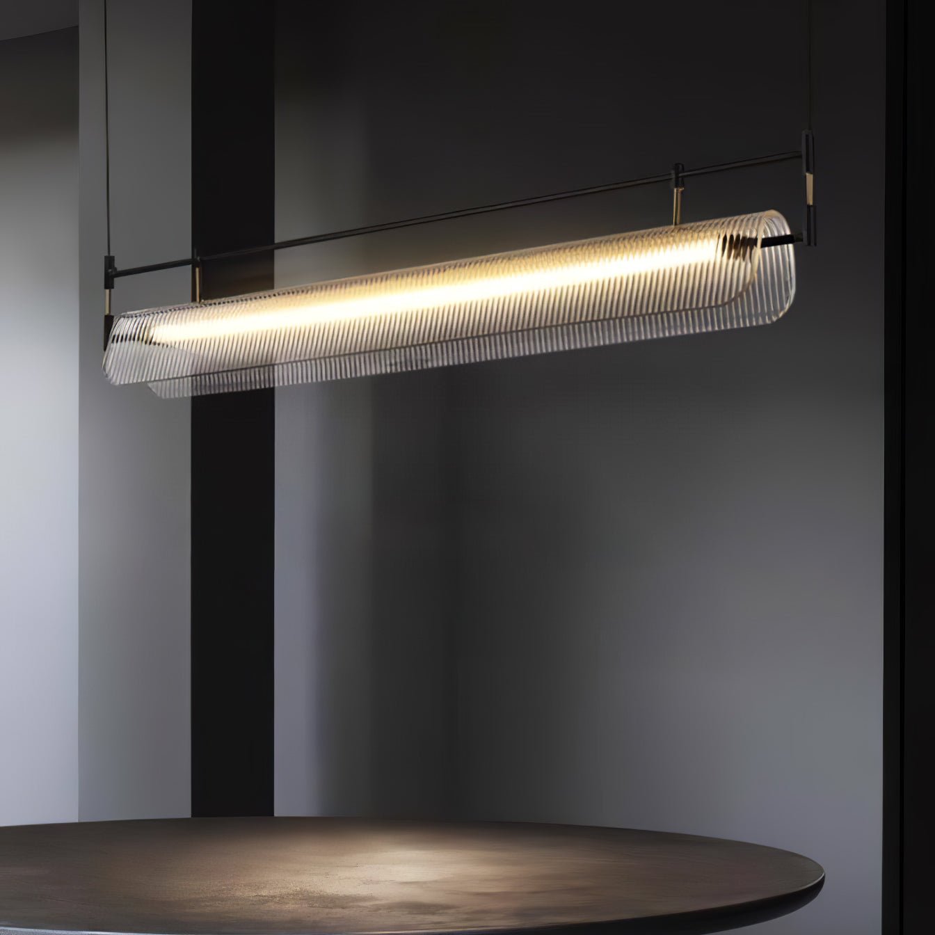 NovaLine Linear Strip Chandelier in Modern Metal Finish - OpalDwell