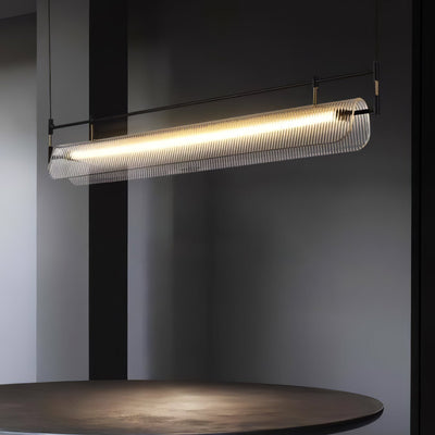 NovaLine Linear Strip Chandelier in Modern Metal Finish - OpalDwell