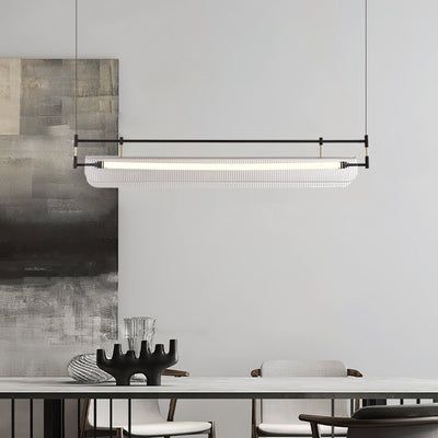 NovaLine Linear Strip Chandelier in Modern Metal Finish - OpalDwell