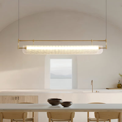 NovaLine Linear Strip Chandelier in Modern Metal Finish - OpalDwell