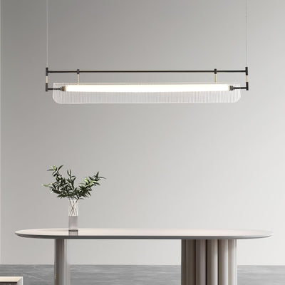 NovaLine Linear Strip Chandelier in Modern Metal Finish - OpalDwell