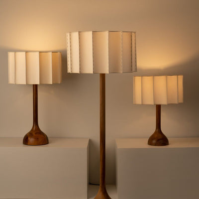 Astraeon Solid Wood Table & Floor Lamp with LED E27 OpalDwell