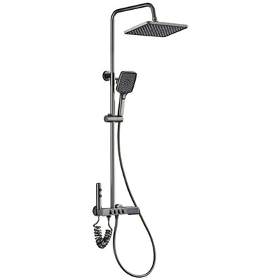 Navaro Ash-Plated Thermostatic Shower Set With Digital Display And Pressurized Faucet | OpalDwell OpalDwell