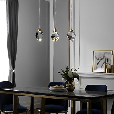 NyraLace Spiral Crystal Droplets Pendant Chandelier for Staircases and Hallways - OpalDwell