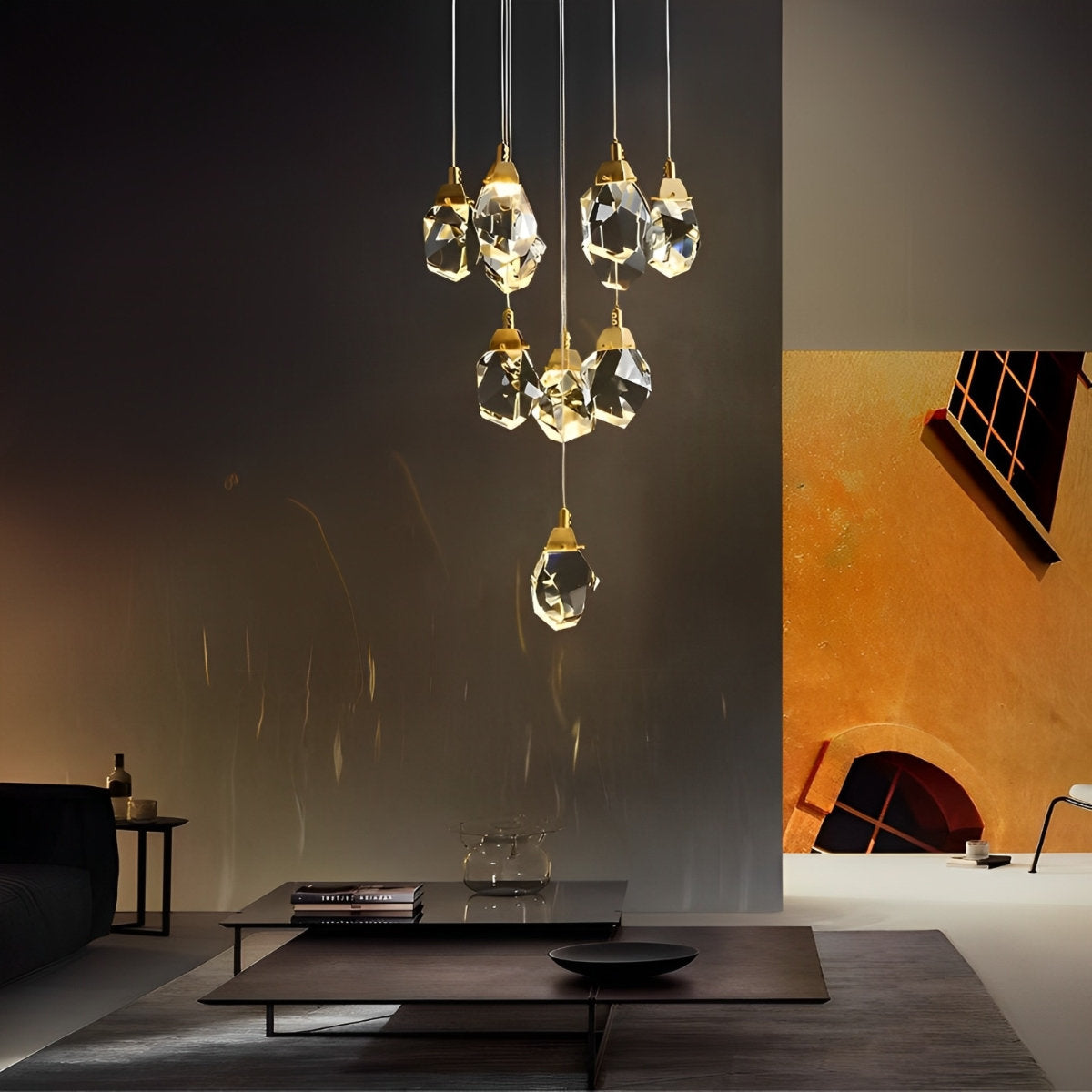 Astrae | Spiral Crystal Droplet Elegant Pendant Chandelier - OpalDwell