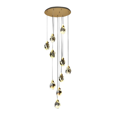 Astrae | Spiral Crystal Droplet Elegant Pendant Chandelier - OpalDwell