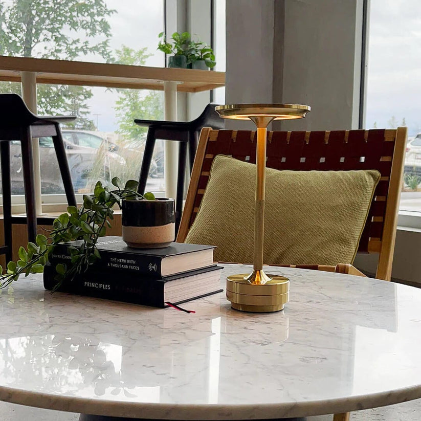 Rechargeable Cordless LED Table Lamp With Touch Dimmer And Modern Metal Design - OpalDwell